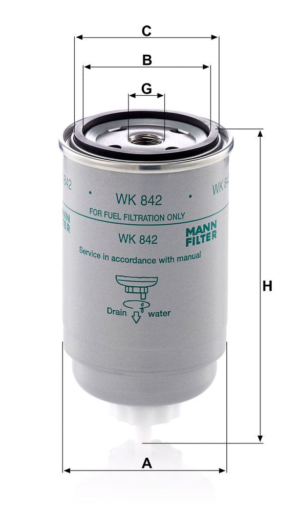 MANN-FILTER WK 842 - Kraftstofffilter
