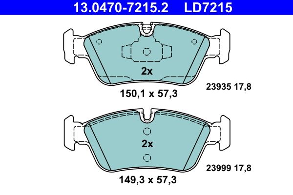 ATE 13.0470-7215.2 - Bremsbelagsatz, Scheibenbremse