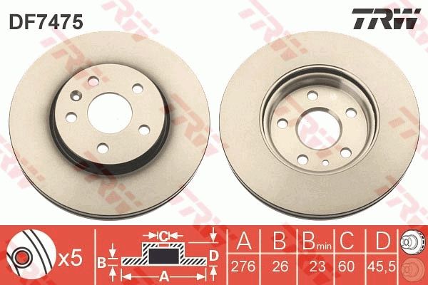 TRW DF7475 - Bremsscheibe