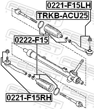 FEBEST 0222-F15 - Axialgelenk, Spurstange