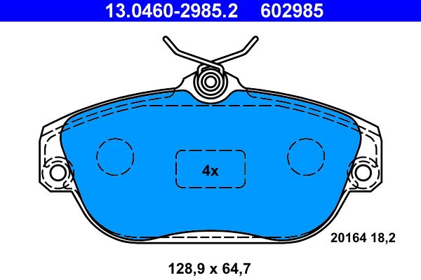 ATE 13.0460-2985.2 - Bremsbelagsatz, Scheibenbremse
