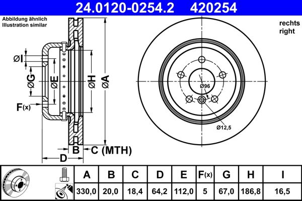 ATE 24.0120-0254.2 - Bremsscheibe