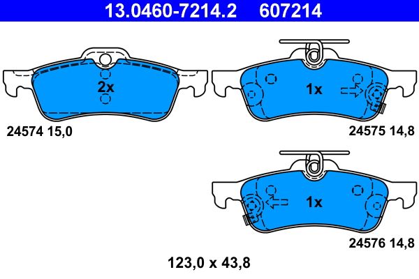 ATE 13.0460-7214.2 - Bremsbelagsatz, Scheibenbremse