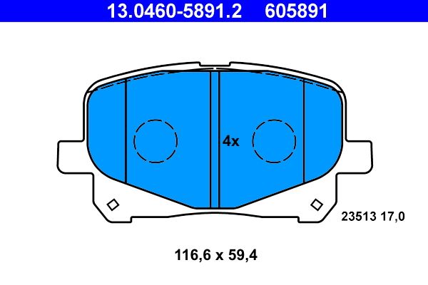 ATE 13.0460-5891.2 - Bremsbelagsatz, Scheibenbremse