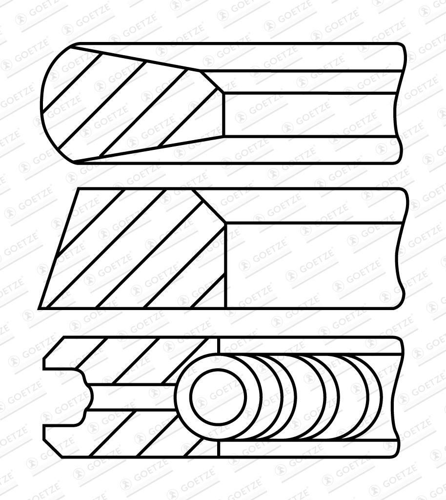 GOETZE ENGINE 08-784800-10 - Kolbenringsatz
