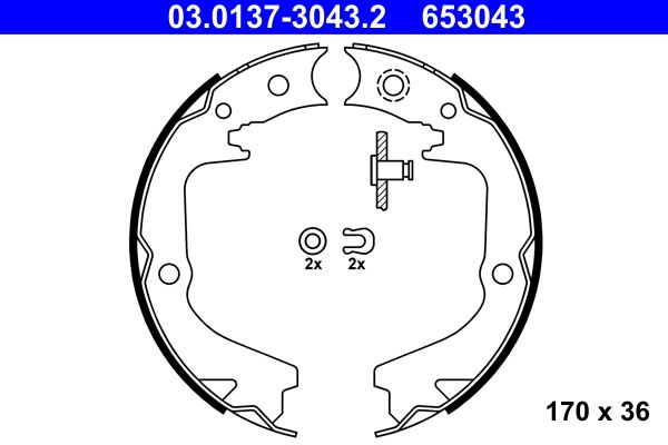 ATE 03.0137-3043.2 - Bremsbackensatz, Feststellbremse