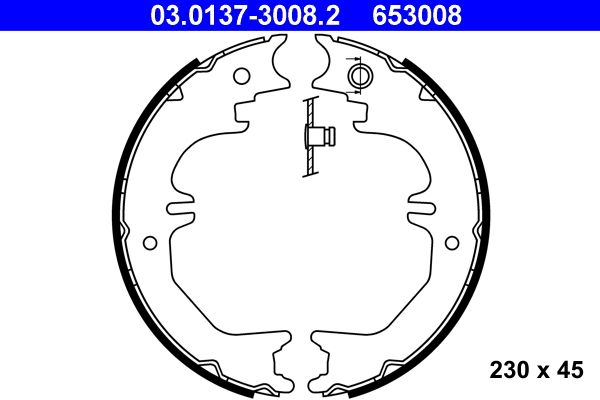 ATE 03.0137-3008.2 - Bremsbackensatz, Feststellbremse