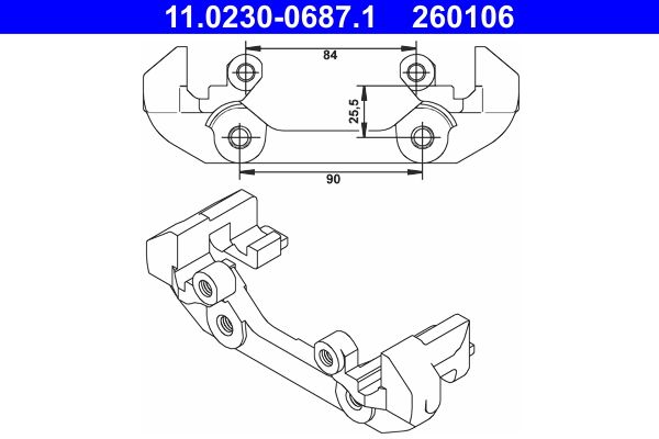ATE 11.0230-0687.1 - Halter, Bremssattel