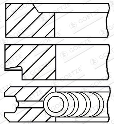 GOETZE ENGINE 08-206800-00 - Kolbenringsatz